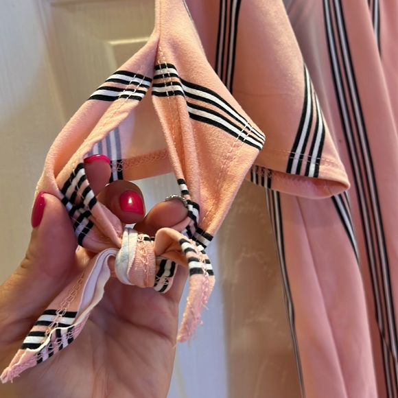 Mandees Pink 3/4 Tie Sleeve Top - Picture 3 of 7